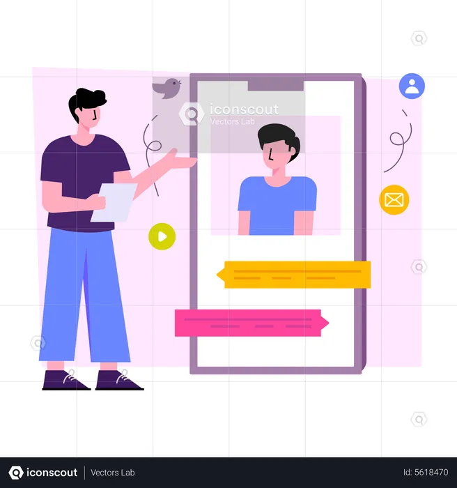 Mobile Chatting  Illustration