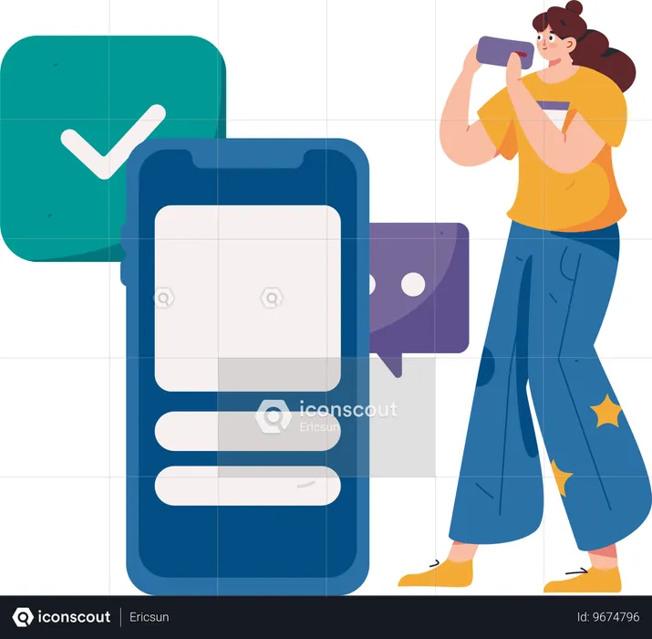 Mobile chatting  Illustration