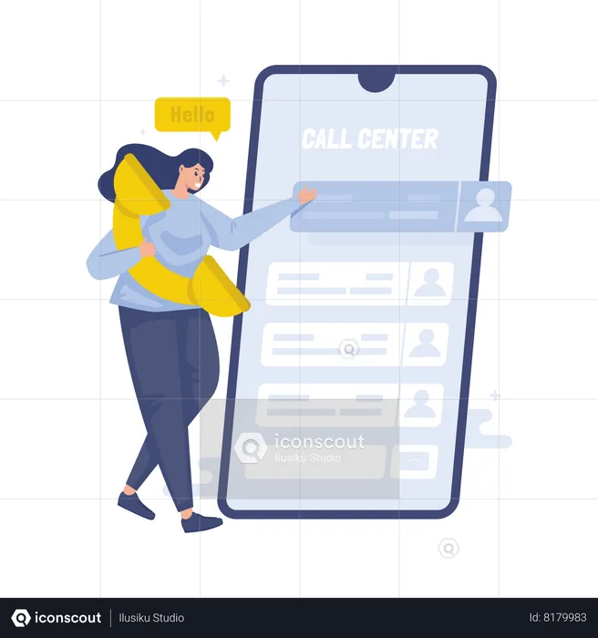 Mobile customer call center  Illustration