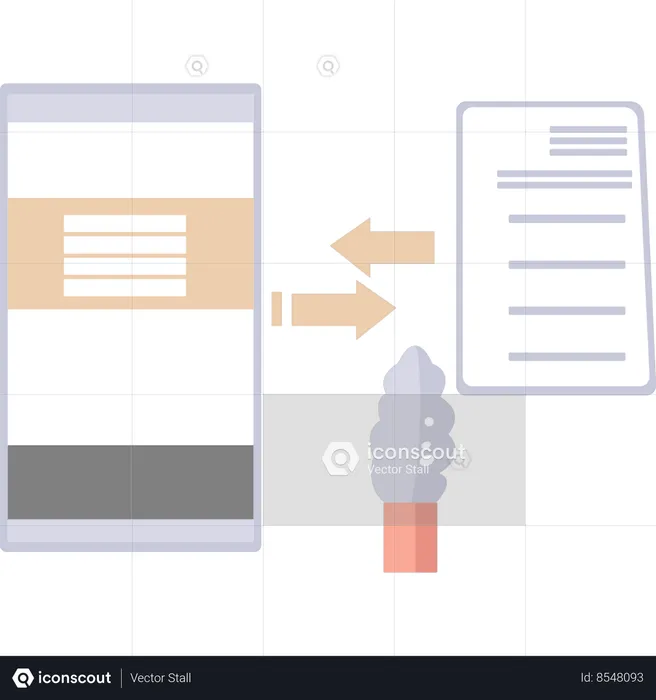 Mobile data is converting into a document file  Illustration
