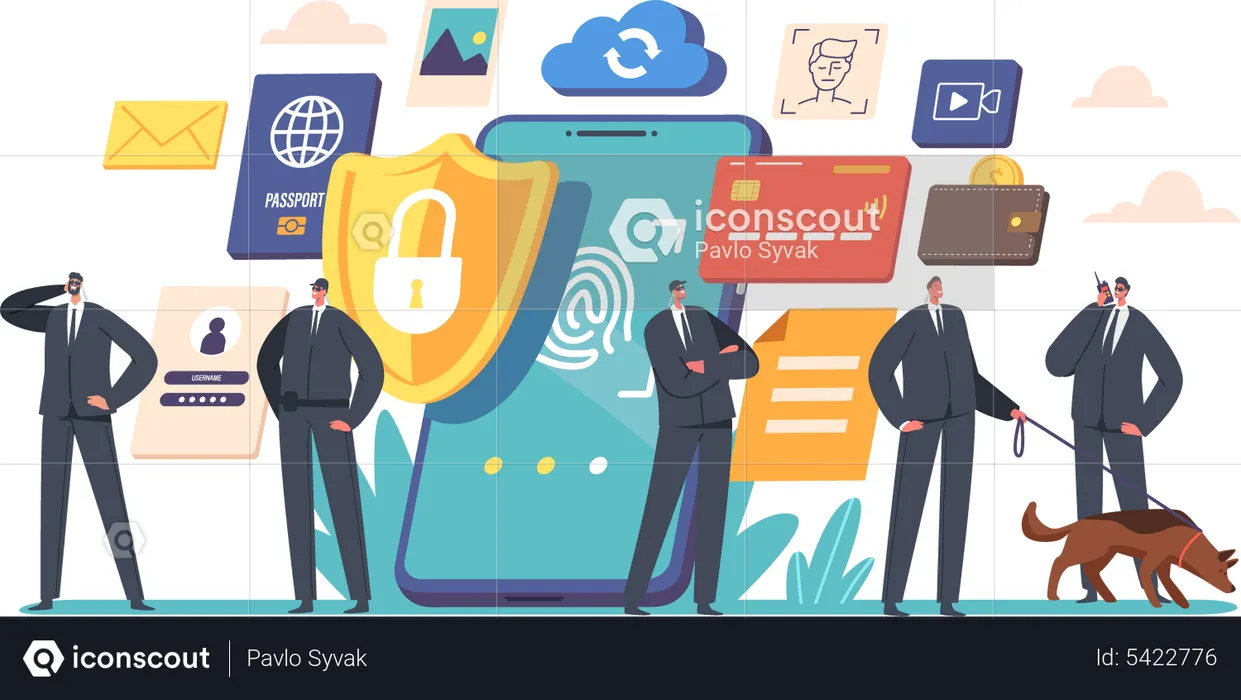 Mobile Data Protection Privacy  Illustration