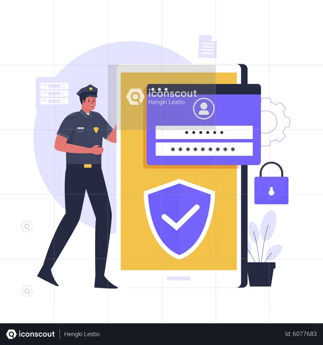 Mobile data security  Illustration