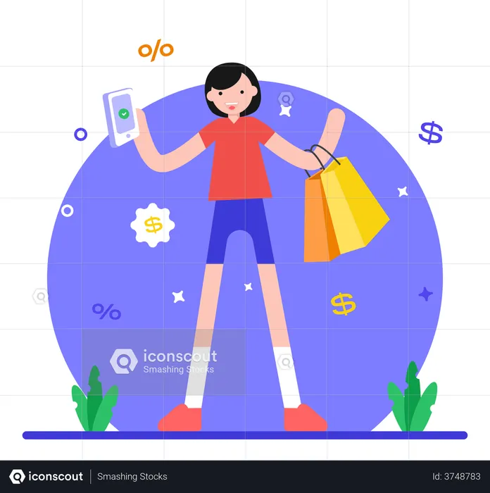 Mobile Discount  Illustration