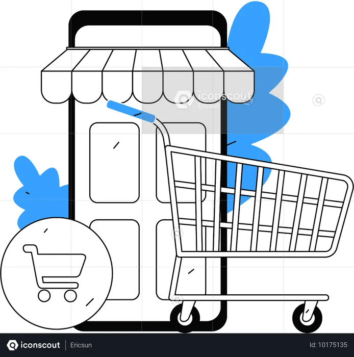 Mobile E-Commerce app  Illustration