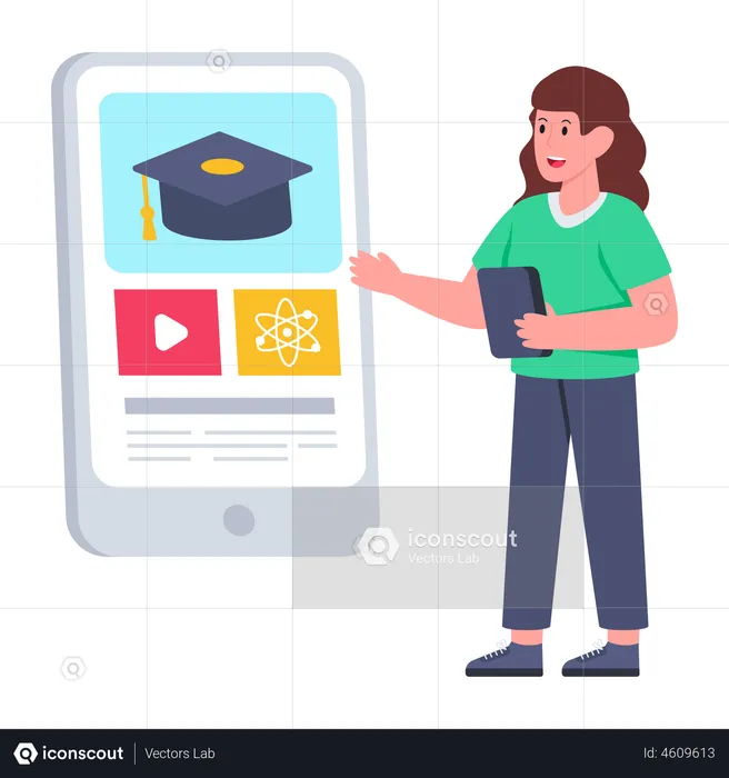 Mobile Education App  Illustration