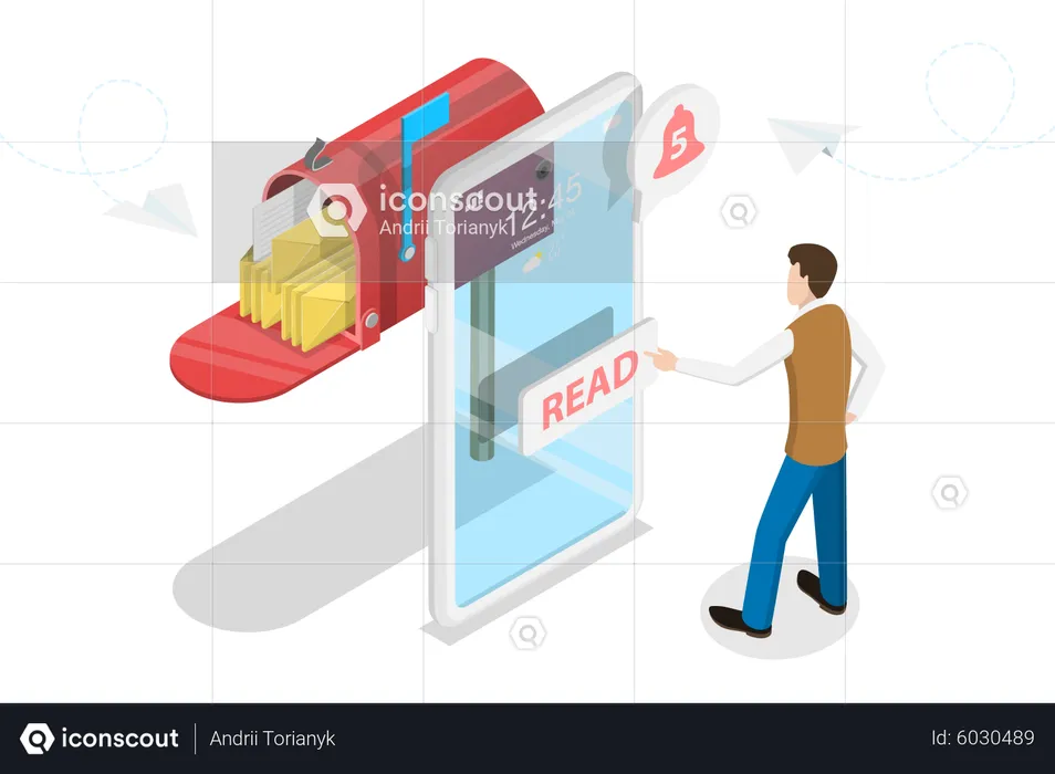 Mobile email marketing  Illustration