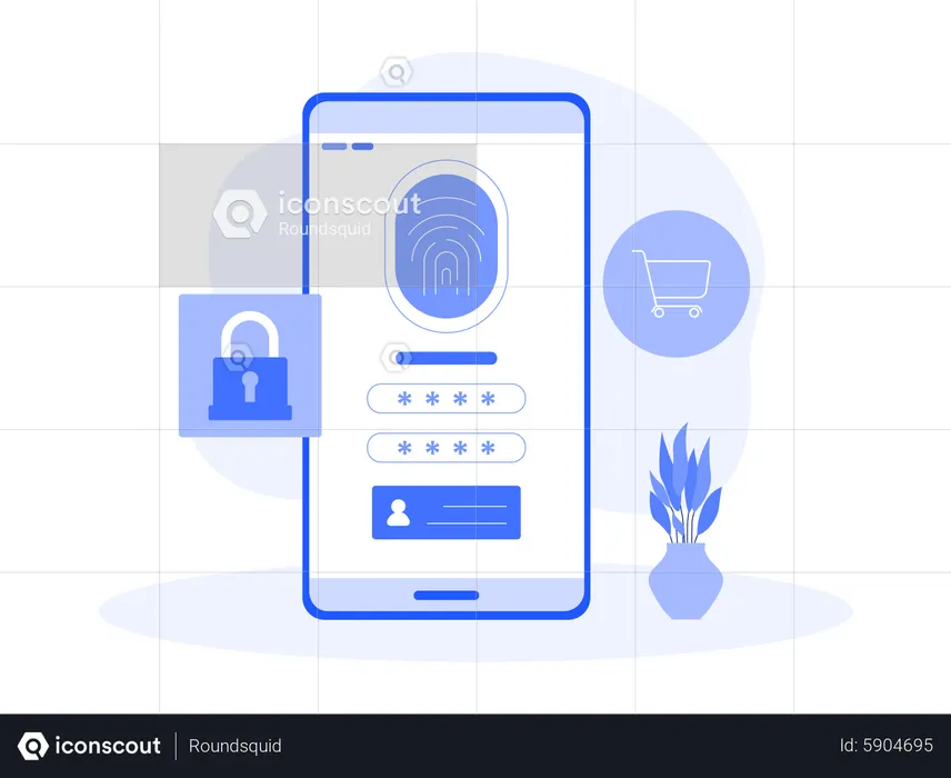 Mobile fingerprint security  Illustration