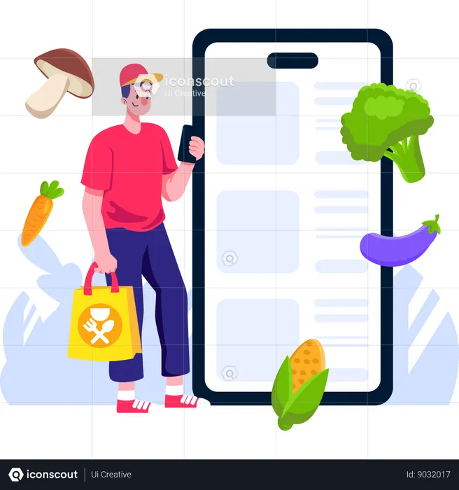 Mobile food ordering menu  Illustration