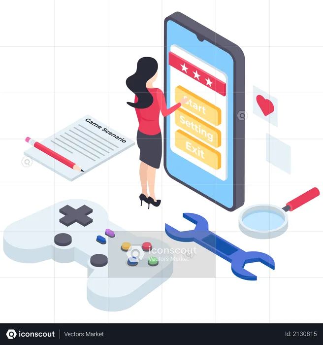 Mobile Game development  Illustration