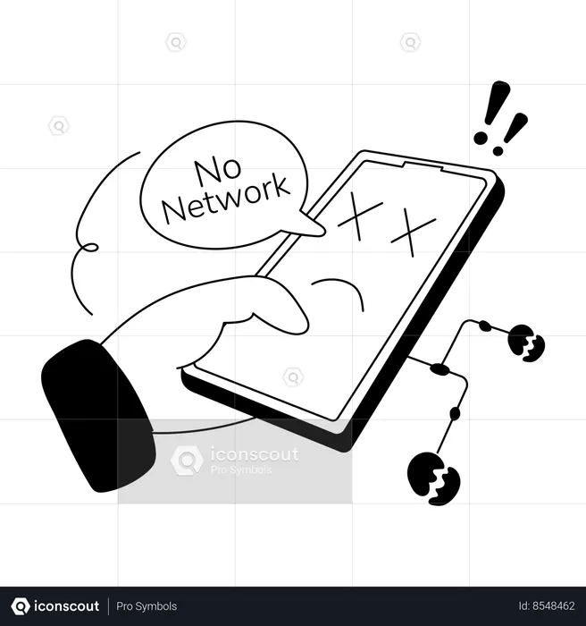Mobile having network lost  Illustration