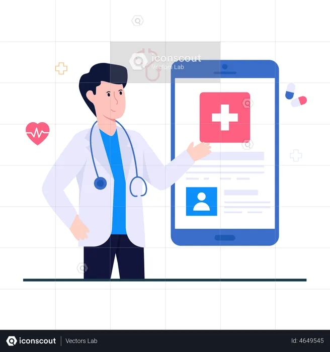 Mobile Healthcare App  Illustration