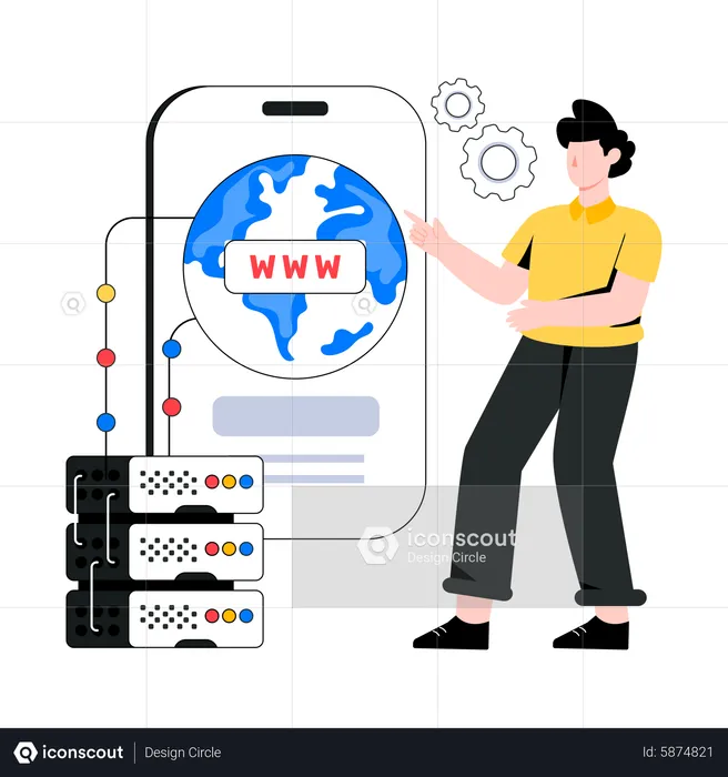 Mobile Hosting  Illustration