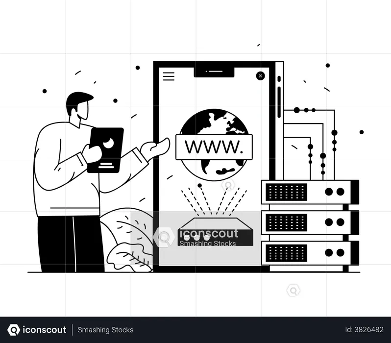 Mobile Hosting  Illustration