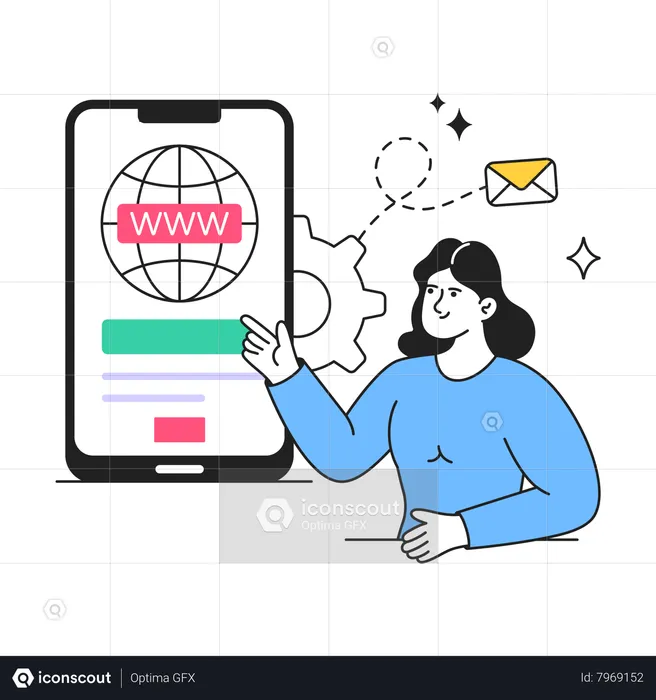 Mobile Hosting  Illustration