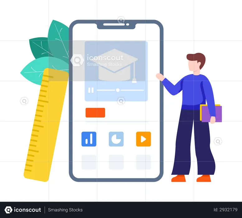 Mobile Learning App  Illustration