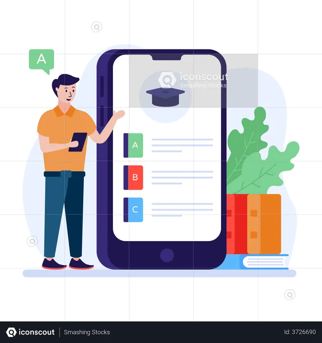 Mobile Lern-App  Illustration