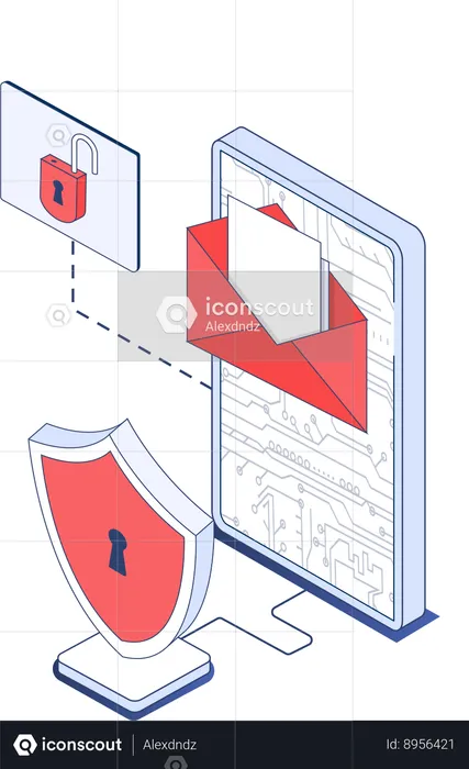 Mobile mail security  Illustration