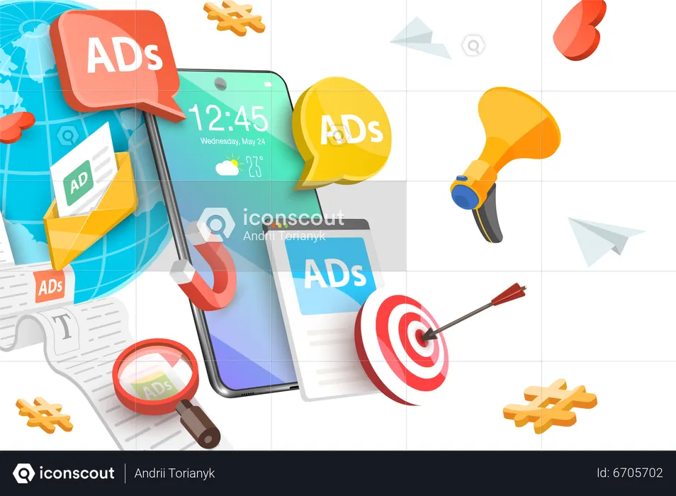 Mobile Marketing Campaign  Illustration