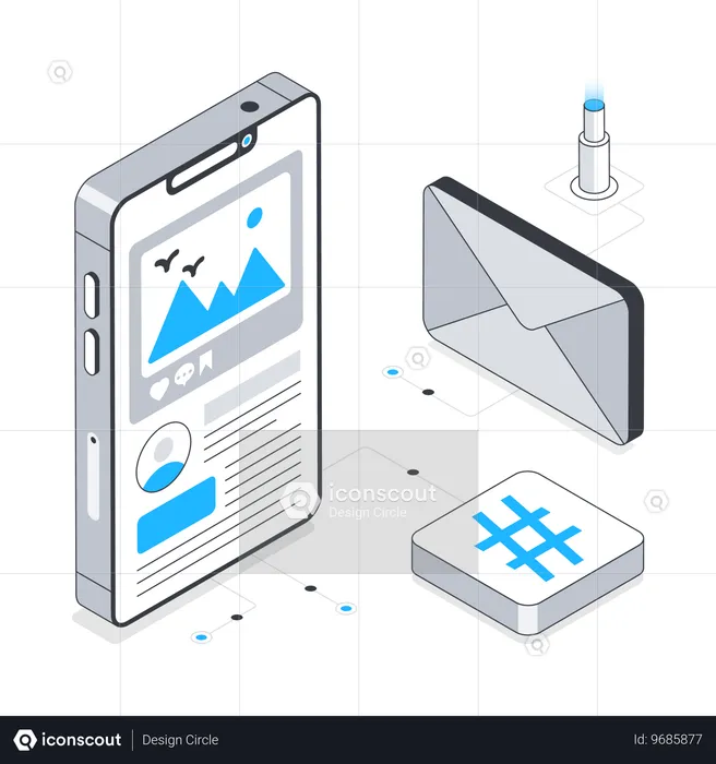 Mobile Medien und E-Mail  Illustration