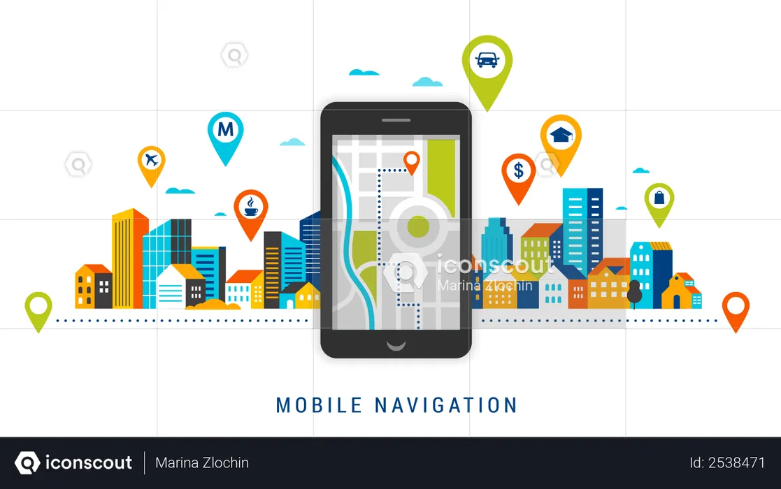 Mobile navigation  Illustration