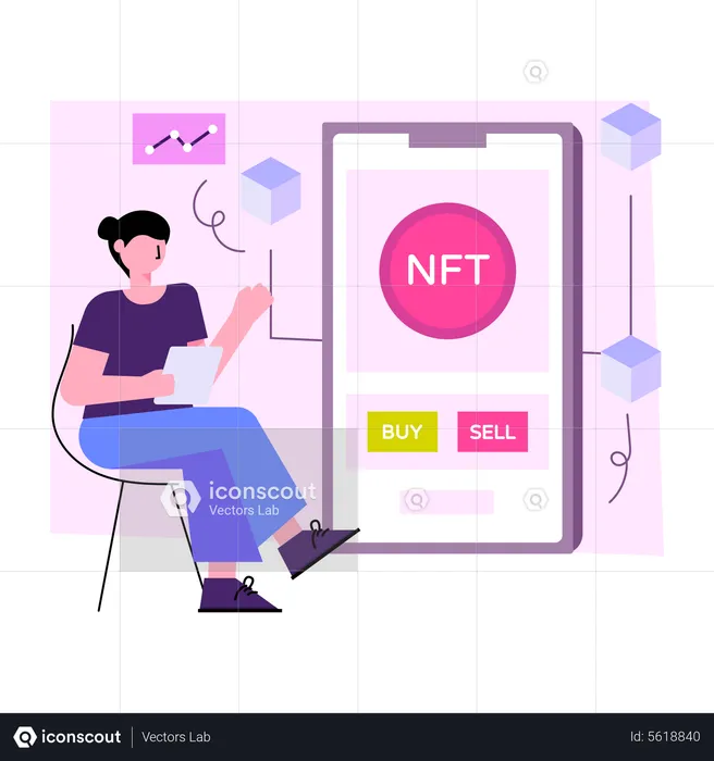 Mobile Nft  Illustration