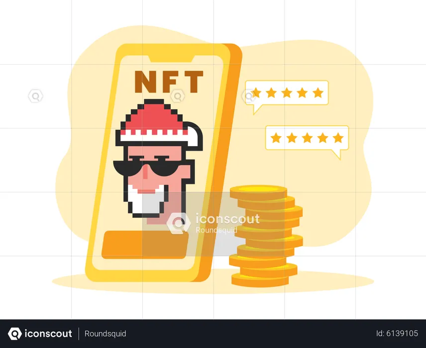 Mobile NFT exchange  Illustration