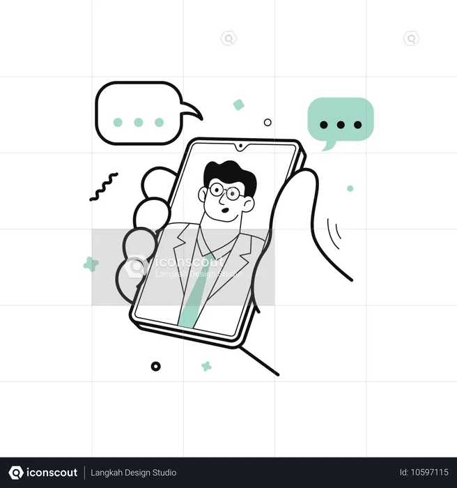 Mobile Online Consultation  Illustration