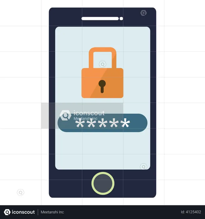 Mobile password security  Illustration