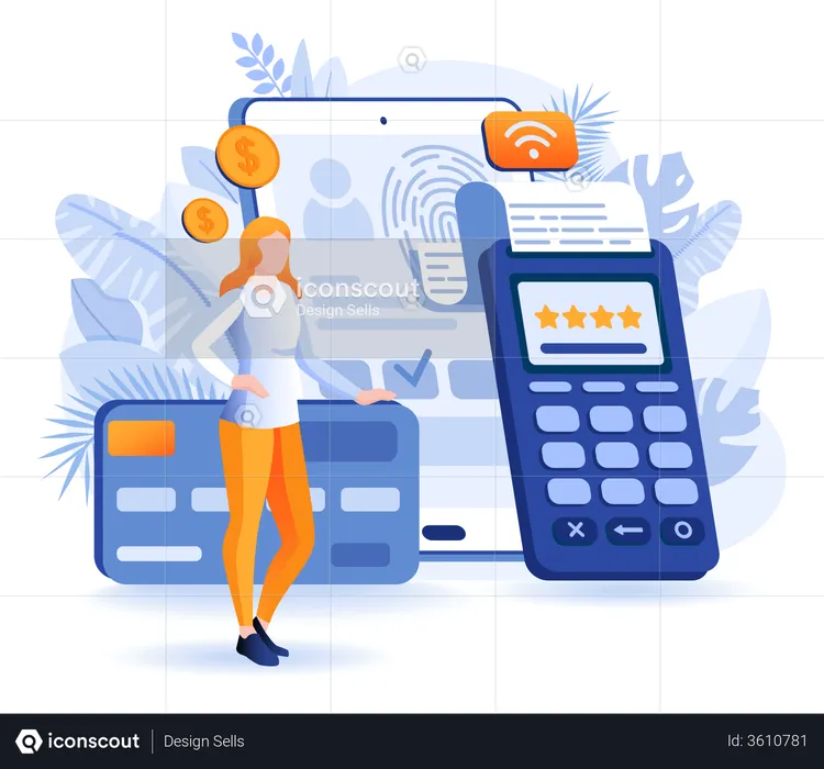 Mobile Payment-Szene  Illustration