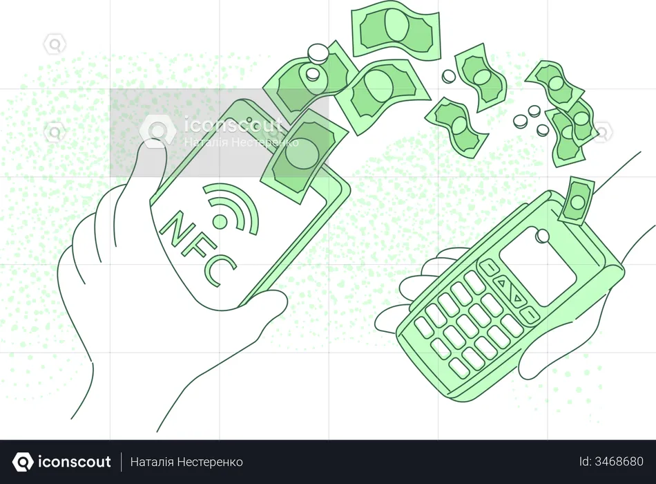 Mobile payment terminal  Illustration
