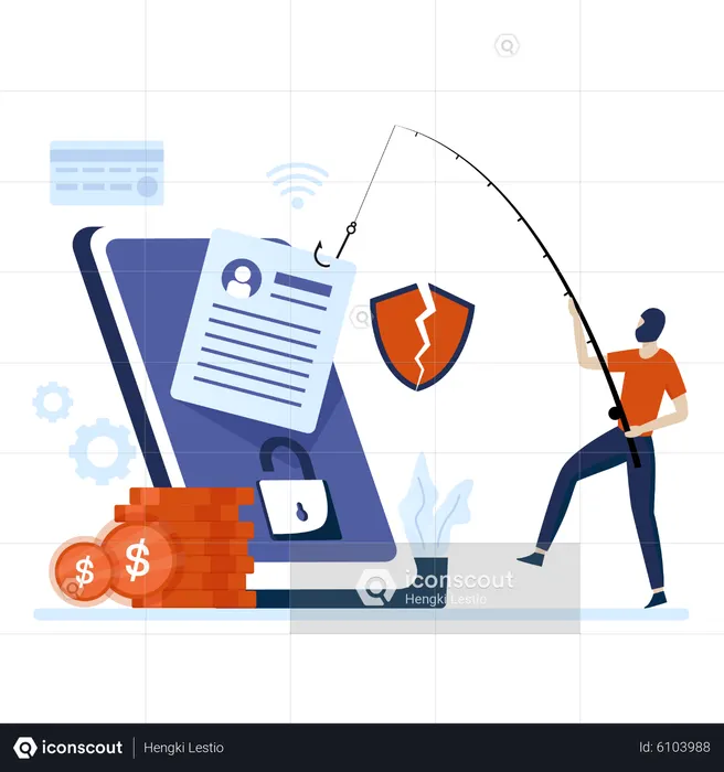 Mobile phishing attack  Illustration