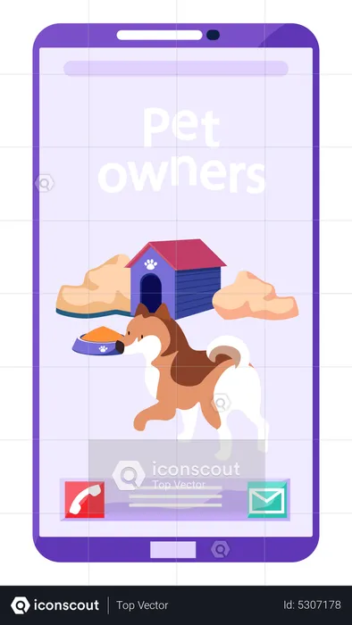 Mobile phone application for people to socialize pet  Illustration
