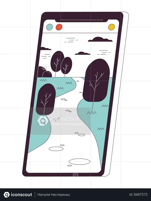 Mobile phone landscape  Illustration