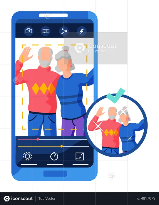 Mobile photo editing app  Illustration