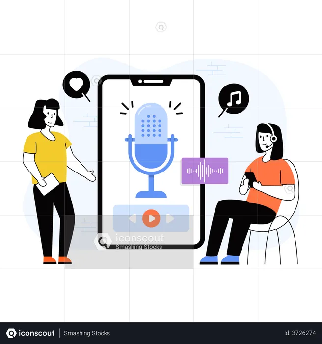 Mobile Podcast  Illustration