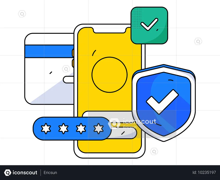 Mobile security login  Illustration