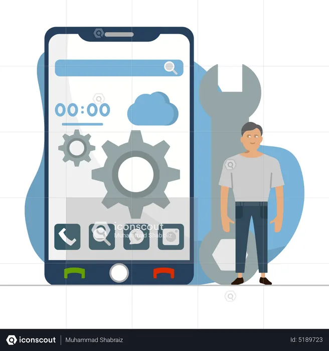 Mobile Setting  Illustration