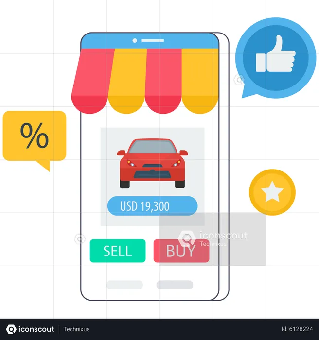 Mobile Shop App  Illustration