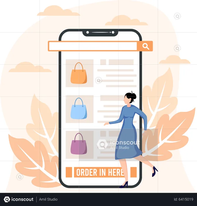 Mobile Shopping  Illustration