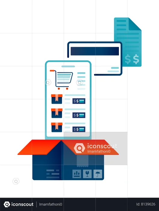 Mobile shopping apps  Illustration