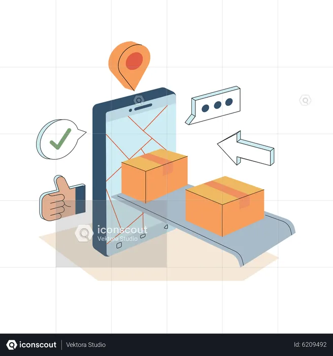 Mobile Shopping Delivery  Illustration