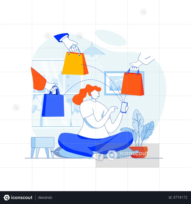 Mobile shopping  Illustration