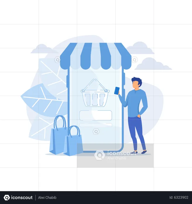 Mobile shopping  Illustration