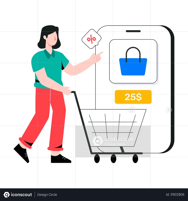 Mobile Shopping  Illustration