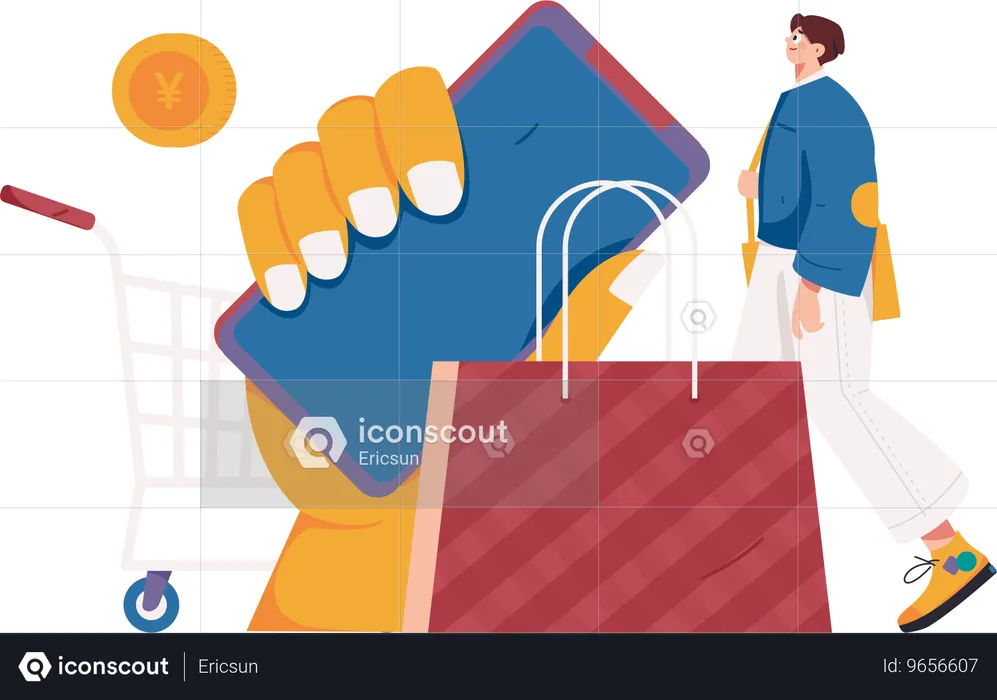 Mobile shopping  Illustration