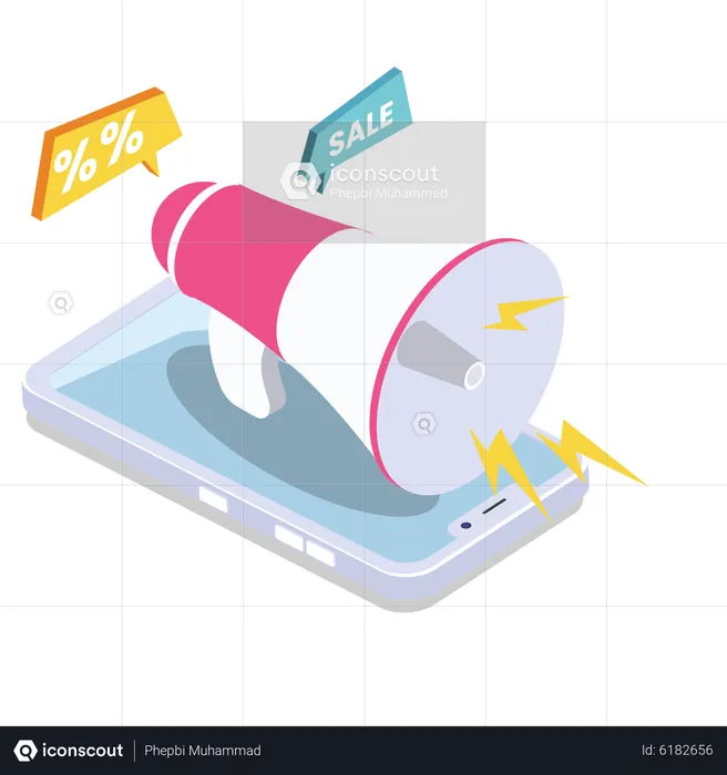 Mobile shopping marketing  Illustration