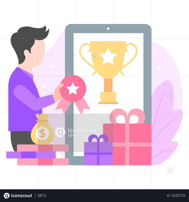 Mobile Shopping Reward  Illustration