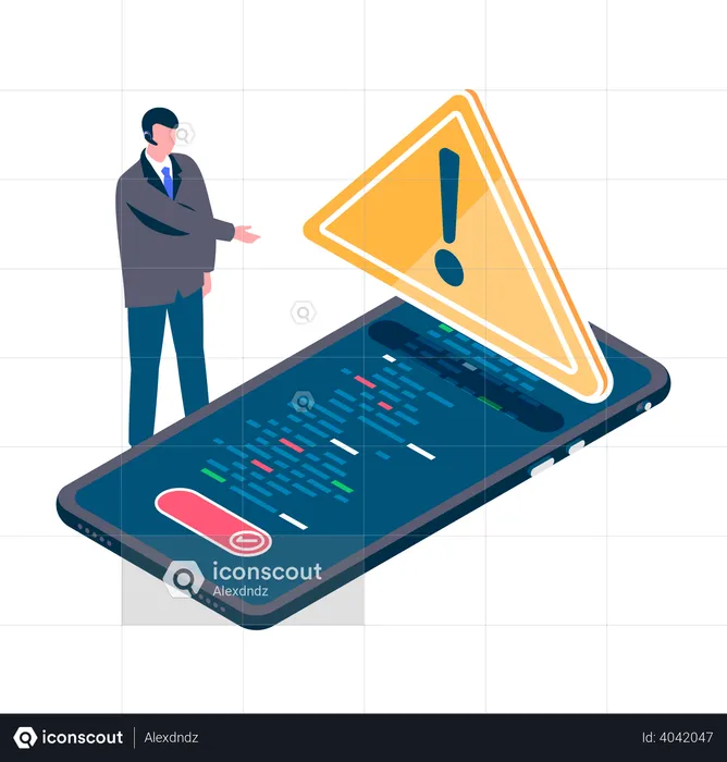 Mobile shut down warning  Illustration