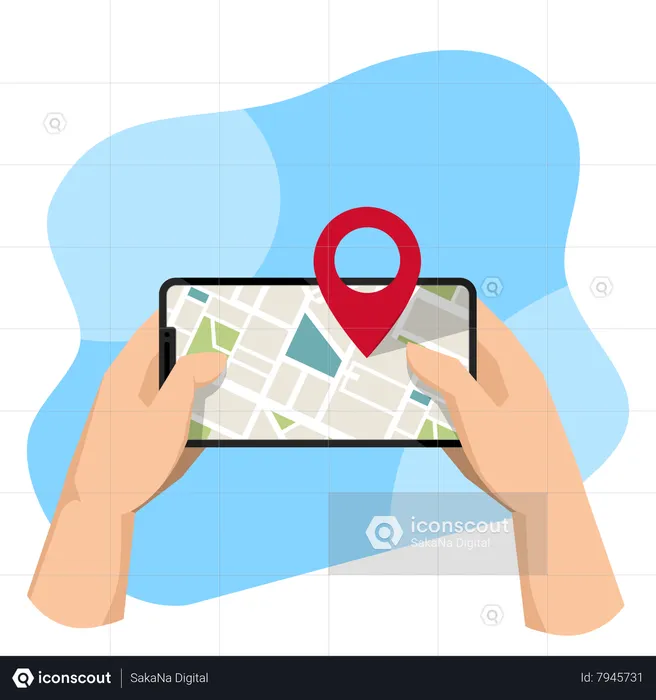 Mobile Location app  Illustration