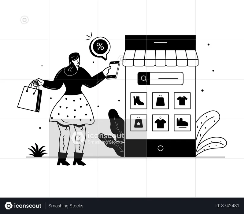 Mobile Store  Illustration